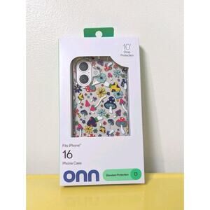 ONN Phone Case Mushrooms Whimsical Fits iPhone 16 Transparent